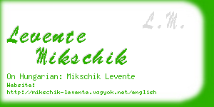 levente mikschik business card